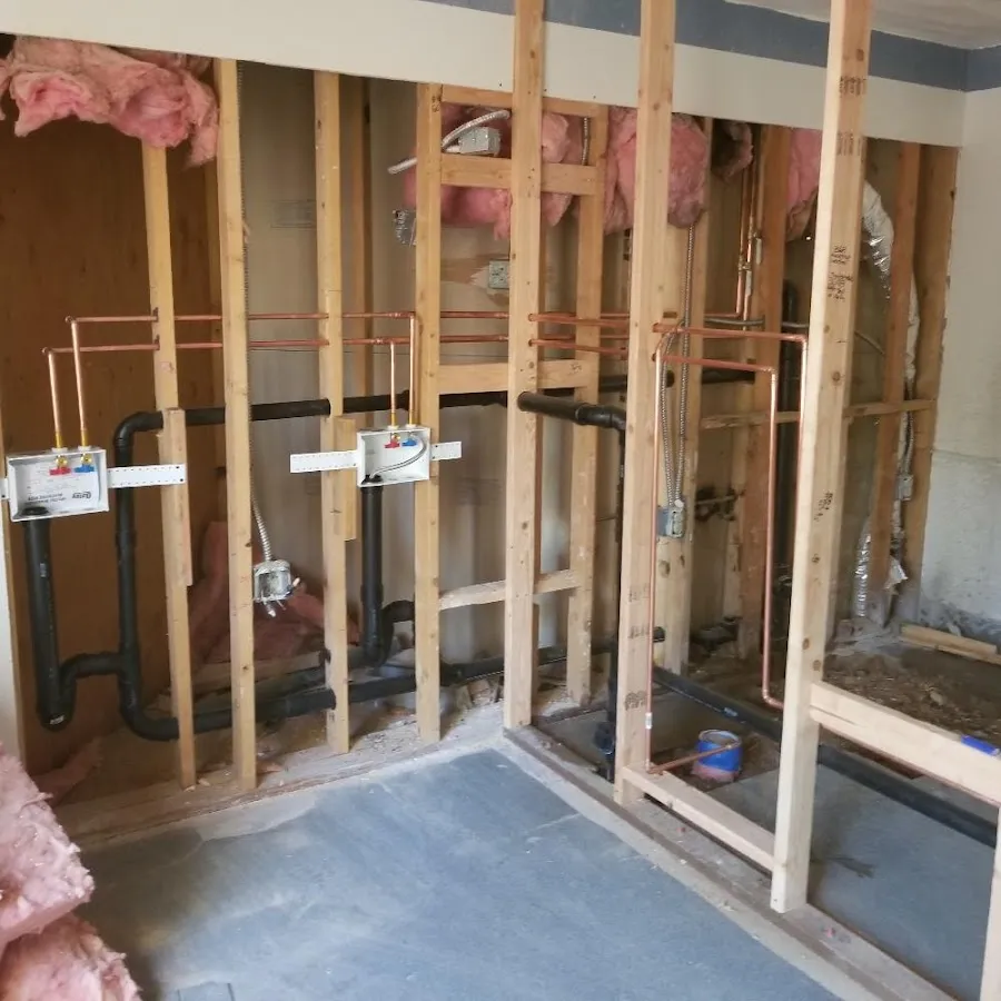 Copper pipe rough-in and plumbing installation in Hackensack
